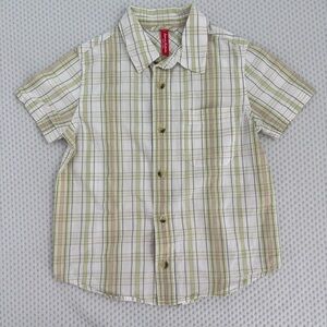 Hanna Andersson Plaid Short Sleeve Shirt - Green and White Size 5T